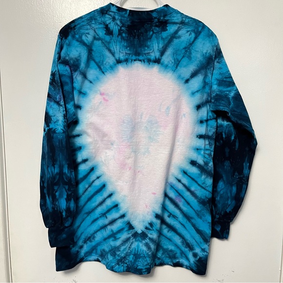 VTG 90s TIE DYE ANIMAL NATURE TEE LONG SLEEVE T SHIRT LISA CHAPMAN SINGLE STITCH - Picture 4 of 6